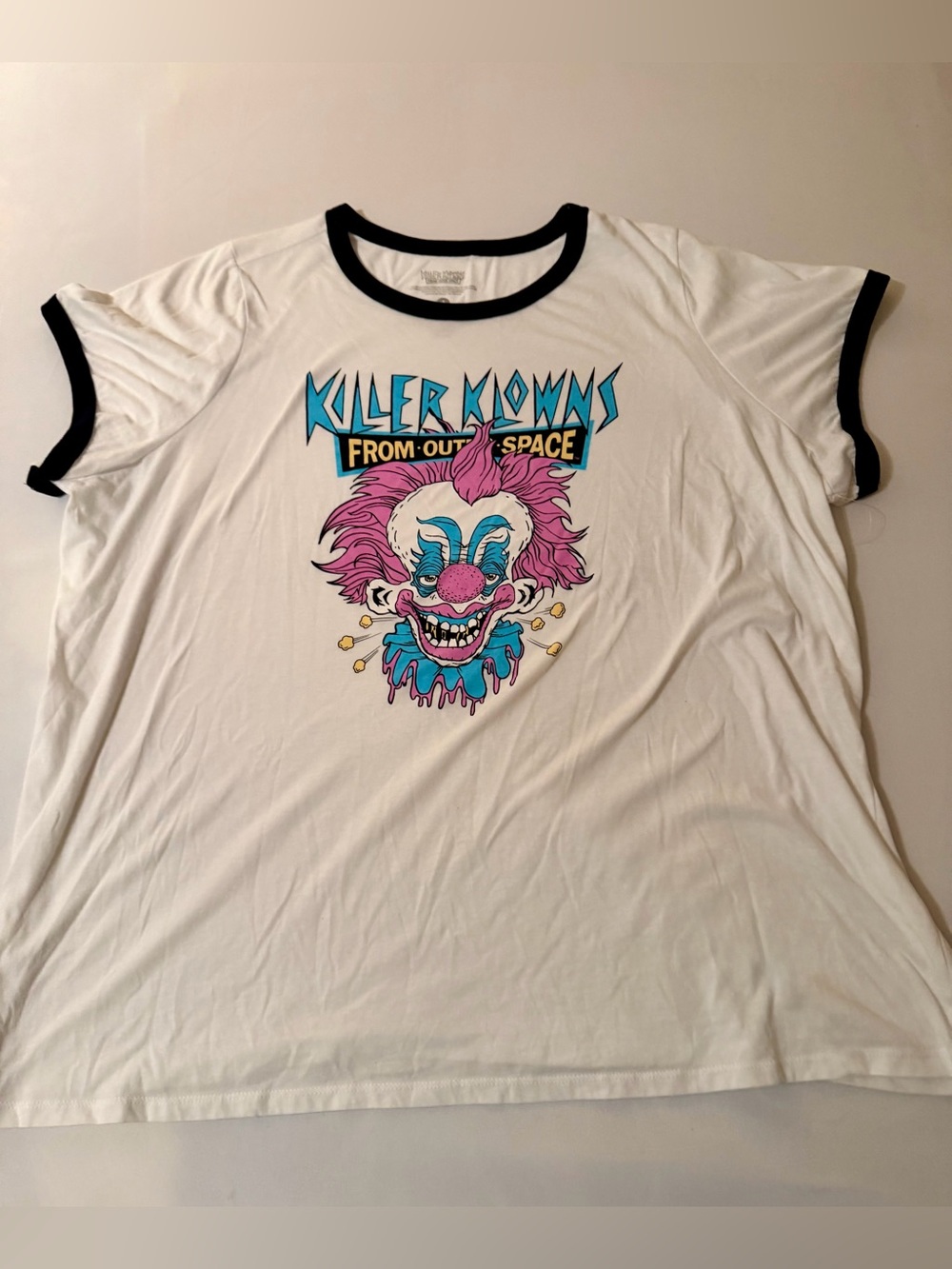 Killer Klowns From Outter Space T-Shirt Womens Sz 4 Medium Ringer Tee
